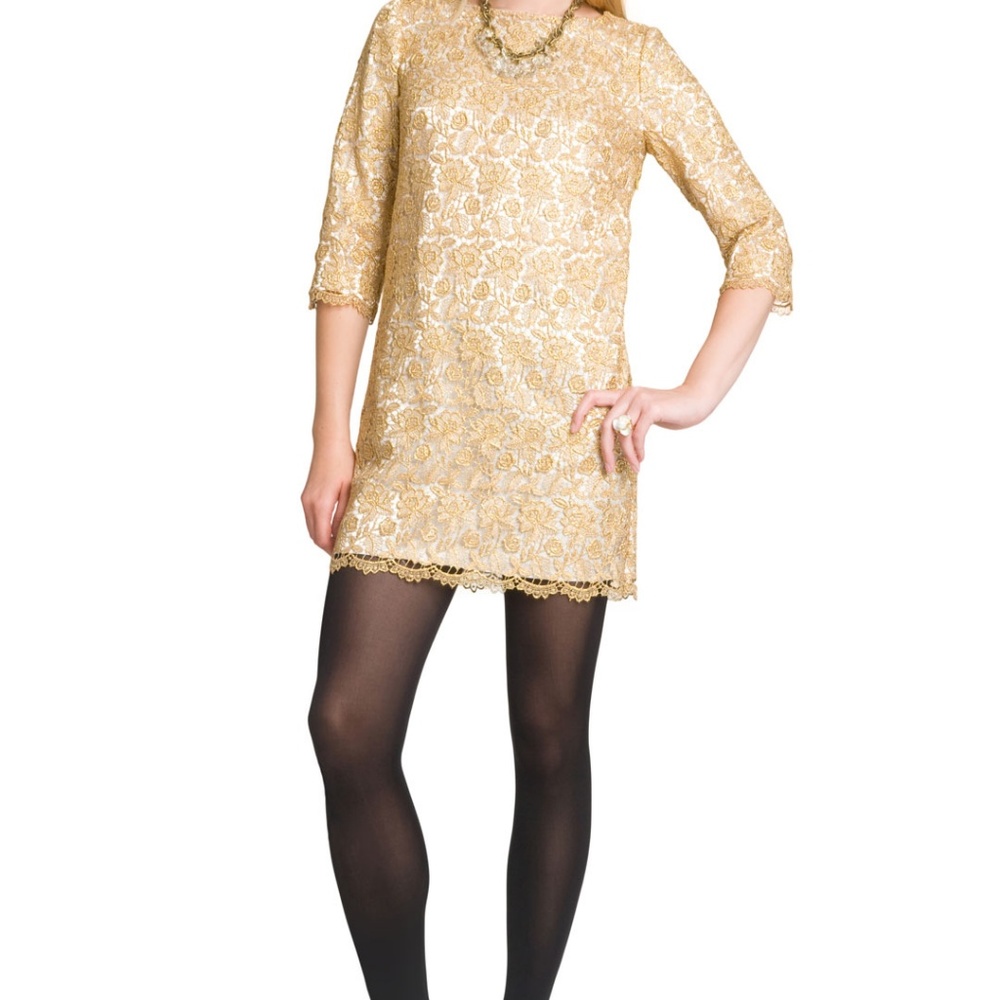 Milly Doll Lace Dress EUC Gold Size 8